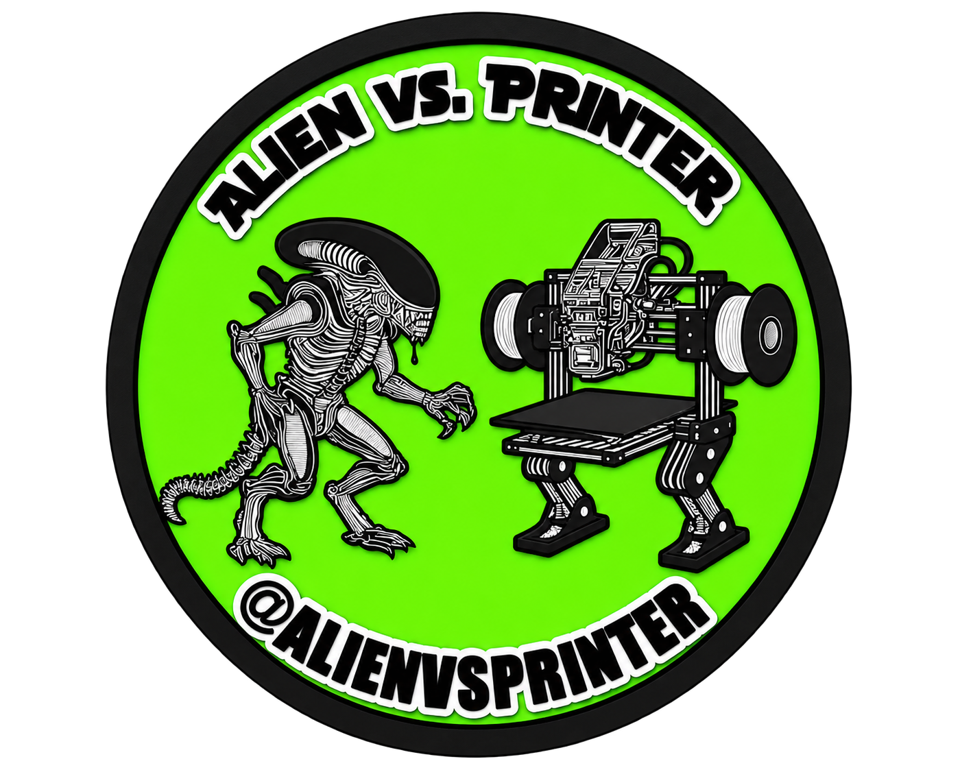 Alien vs. Printer circular logo